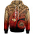 American Samoa Polynesian Hoodie Plumeria Tattoo Tribal Unisex Red - Polynesian Pride