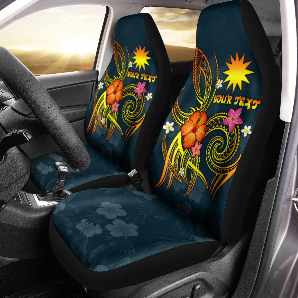 Nauru Polynesian Personalised Car Seat Covers - Legend of Nauru (Blue) Universal Fit Blue - Polynesian Pride