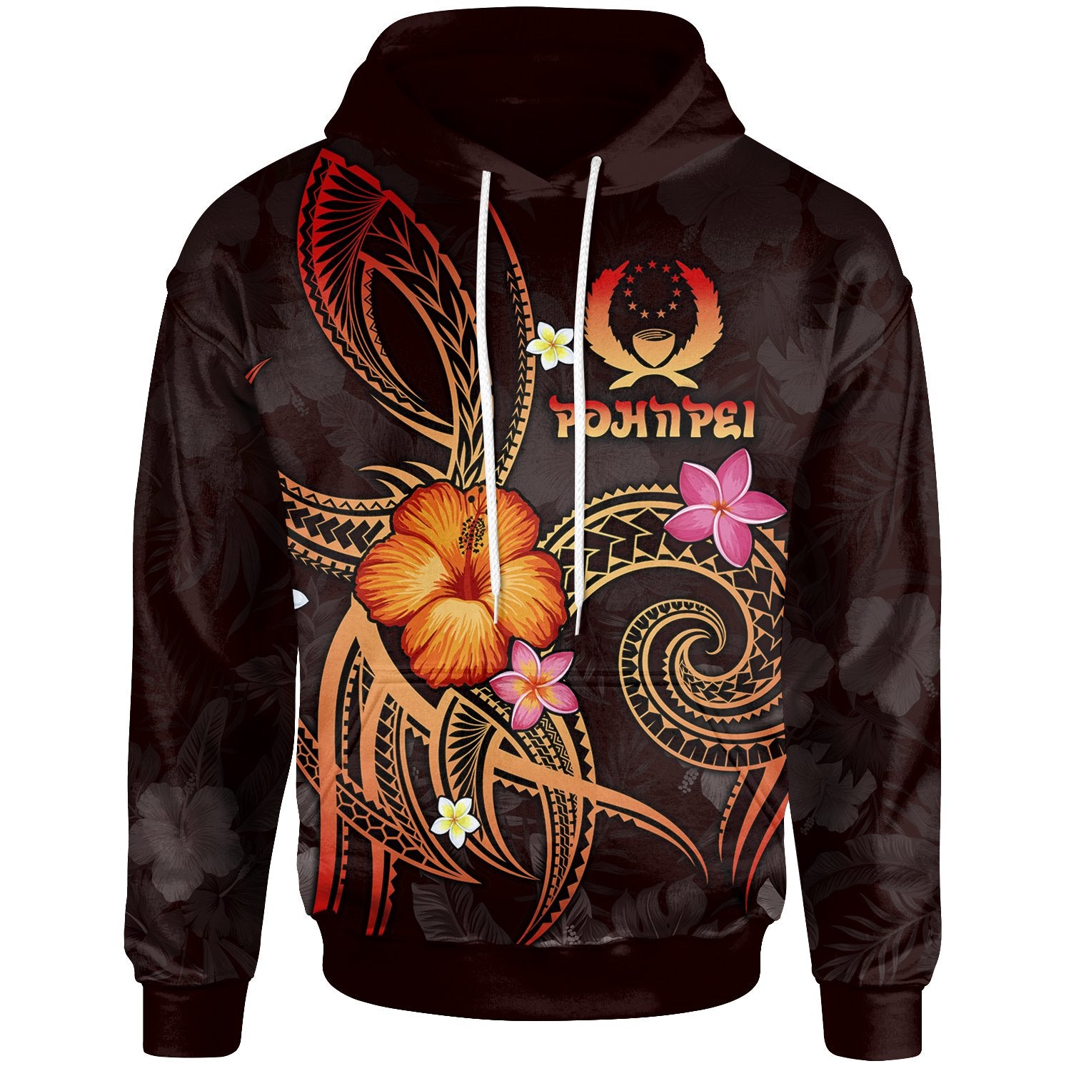 Pohnpei Polynesian Hoodie Legend of Pohnpei (Red) Unisex Red - Polynesian Pride