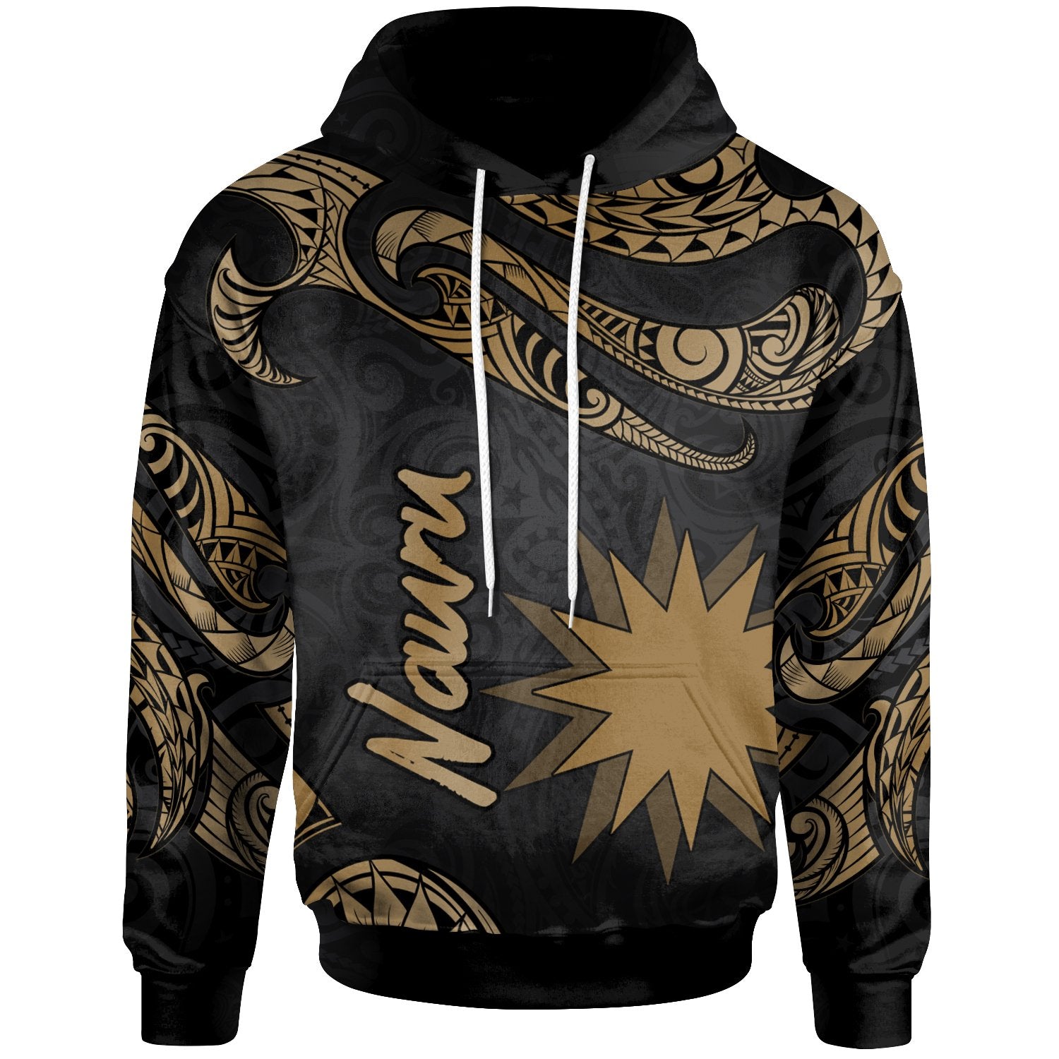 Nauru Hoodie Polynesian Tattoo Gold Version Unisex Gold - Polynesian Pride