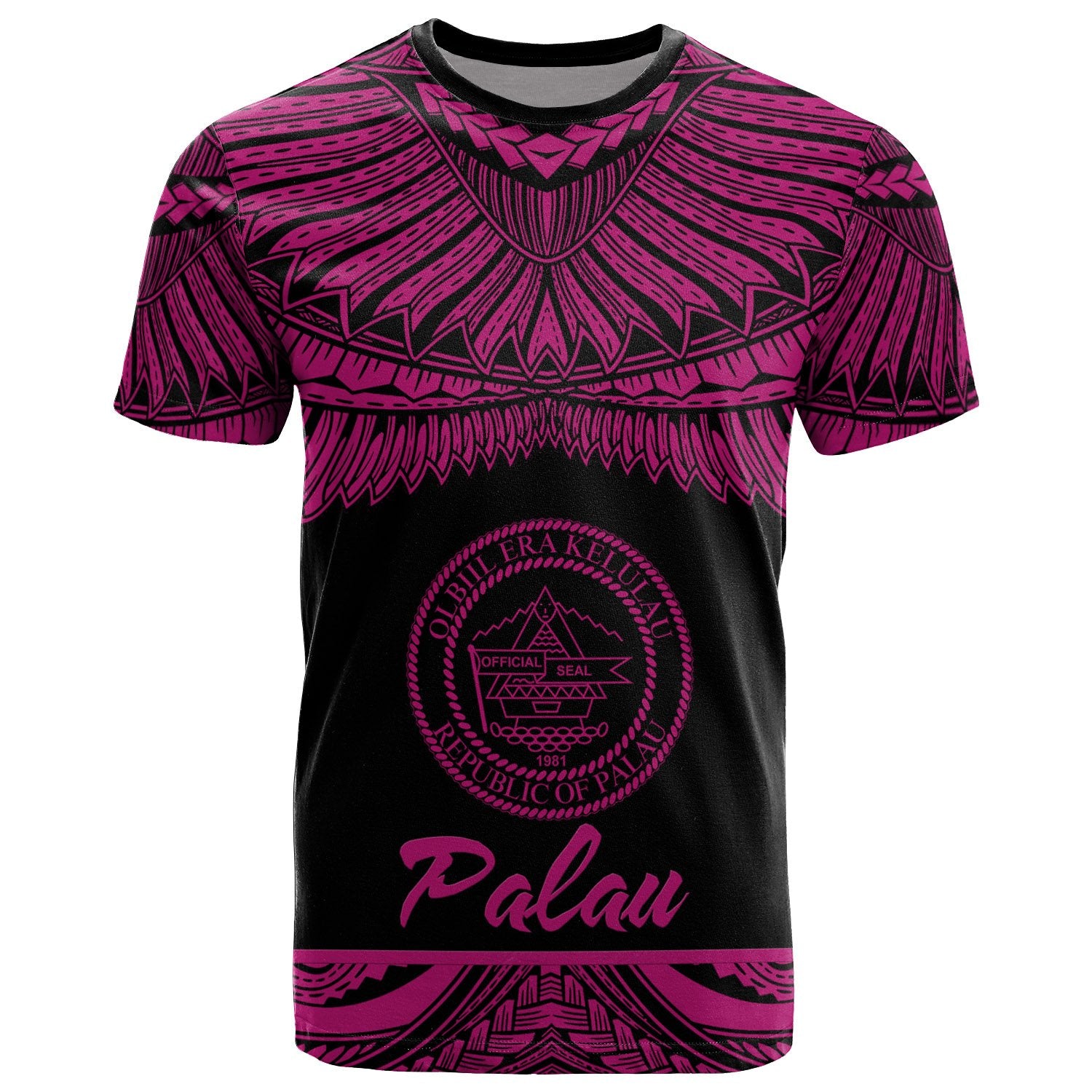 Palau Polynesian T Shirt Palau Pride Pink Version Unisex Pink - Polynesian Pride