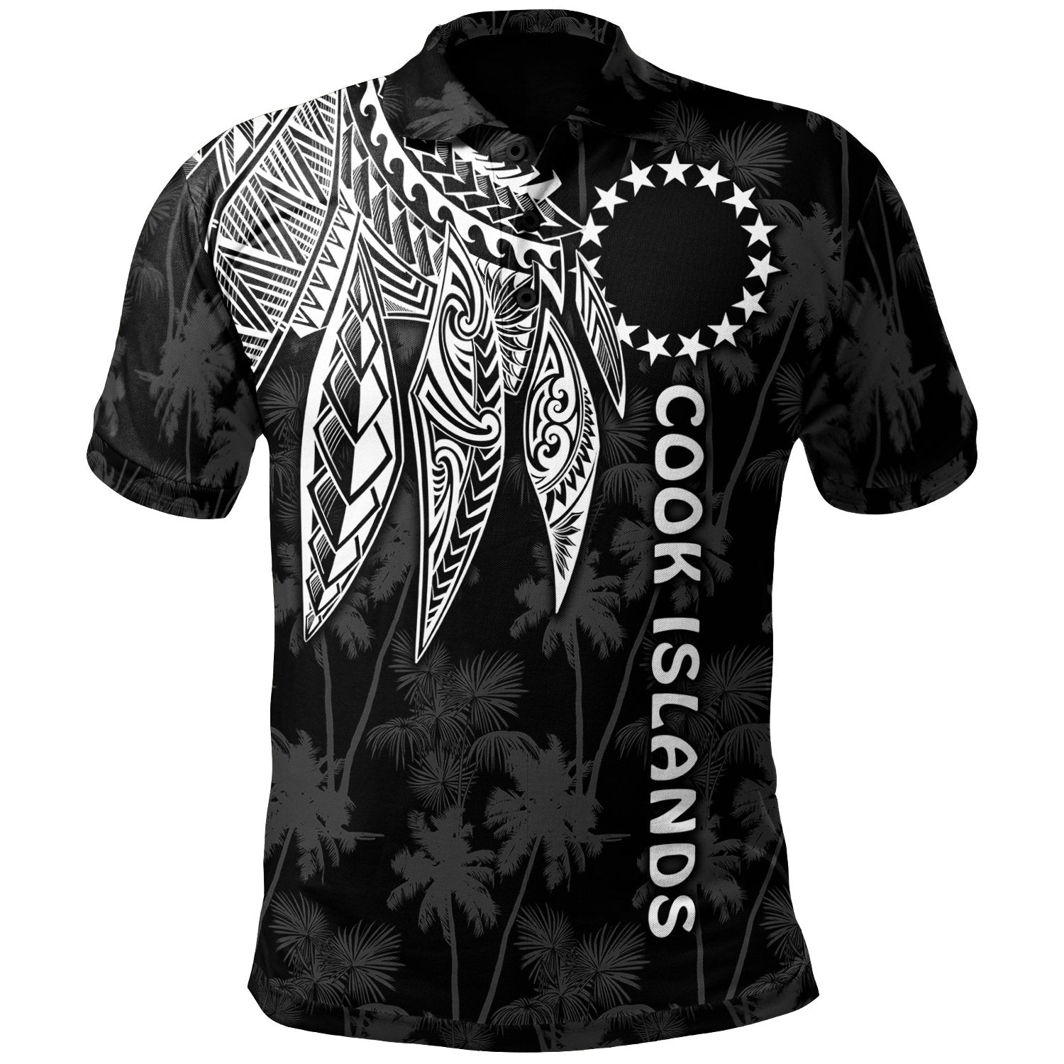 Cook Islands Polo Polynesian Wings (White) Unisex White - Polynesian Pride