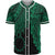 Cook Islands Polynesian Baseball Shirt - Tribal Wave Tattoo Green Unisex Green - Polynesian Pride