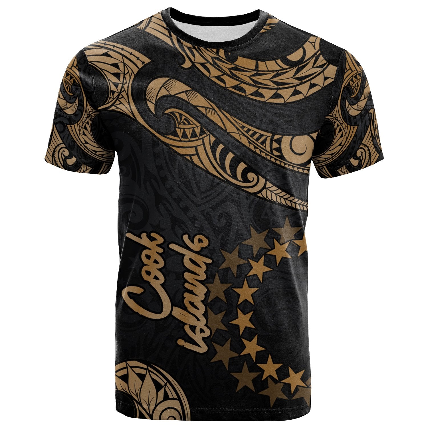 Cook islands Polynesian T Shirt Polynesian Tattoo Gold Version Unisex Art - Polynesian Pride