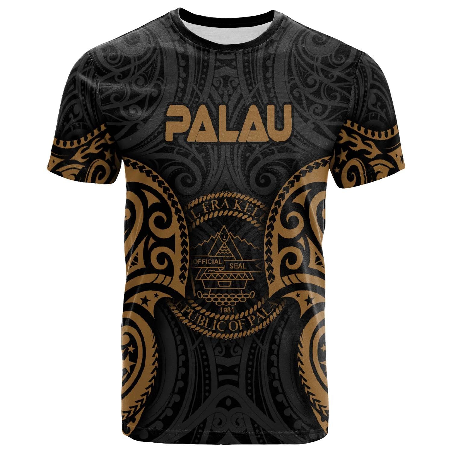 Palau Polynesian T Shirt Palau Spirit Gold Unisex Gold - Polynesian Pride