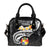 Tonga Shoulder Handbag - Tonga Seal Polynesian Patterns Plumeria (Black) - Polynesian Pride