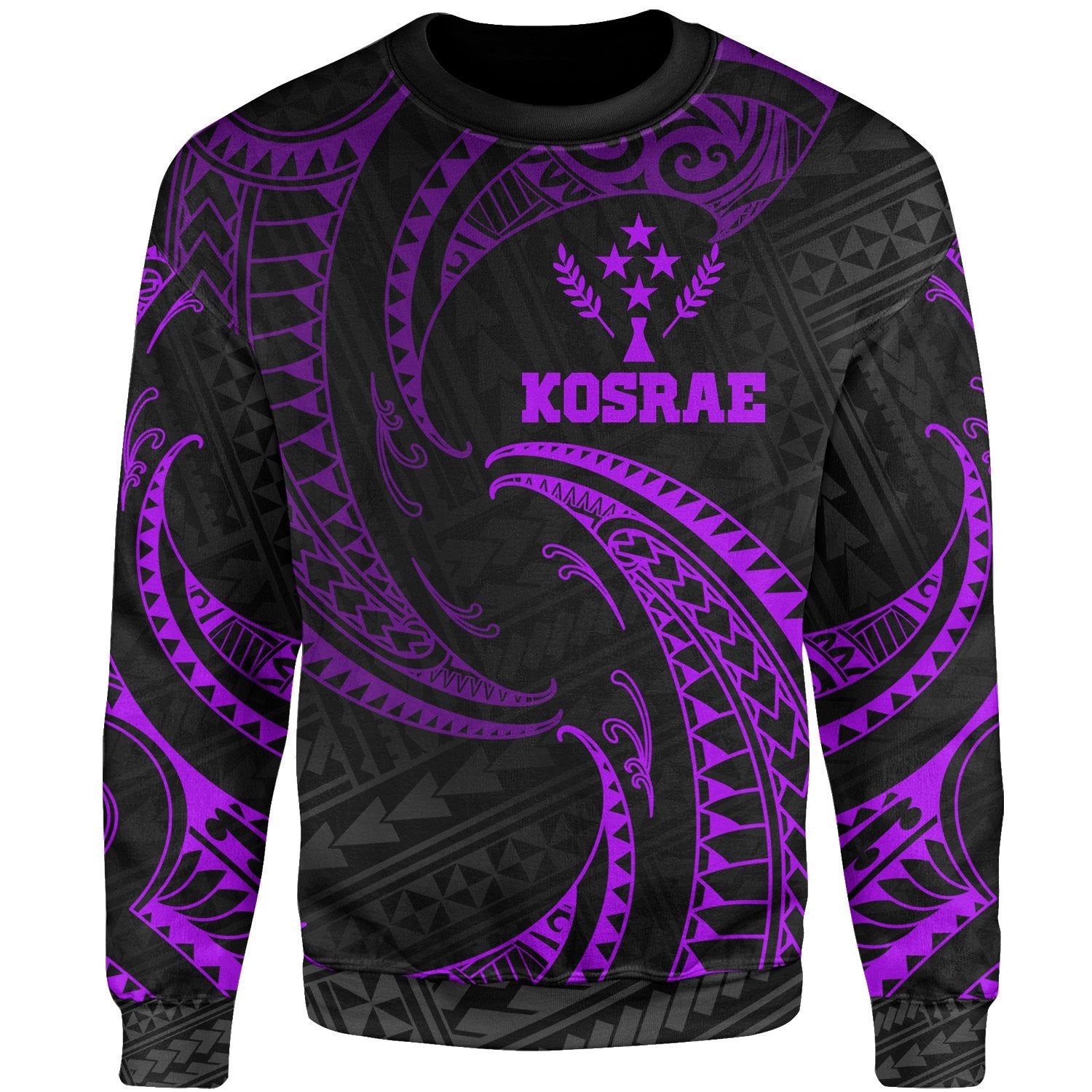 Kosrae Polynesian Sweater - Purple Tribal Wave Unisex Purple - Polynesian Pride