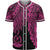 Vanuatu Polynesian Baseball Shirt - Tribal Wave Tattoo Pink Unisex Pink - Polynesian Pride