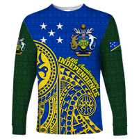 Solomon Islands Independence Anniversary 44th Years Long Sleeve Shirt - LT12 Unisex Blue - Polynesian Pride