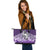 Maori Manaia The Blue Sea Large Leather Tote, Purple Purple - Polynesian Pride