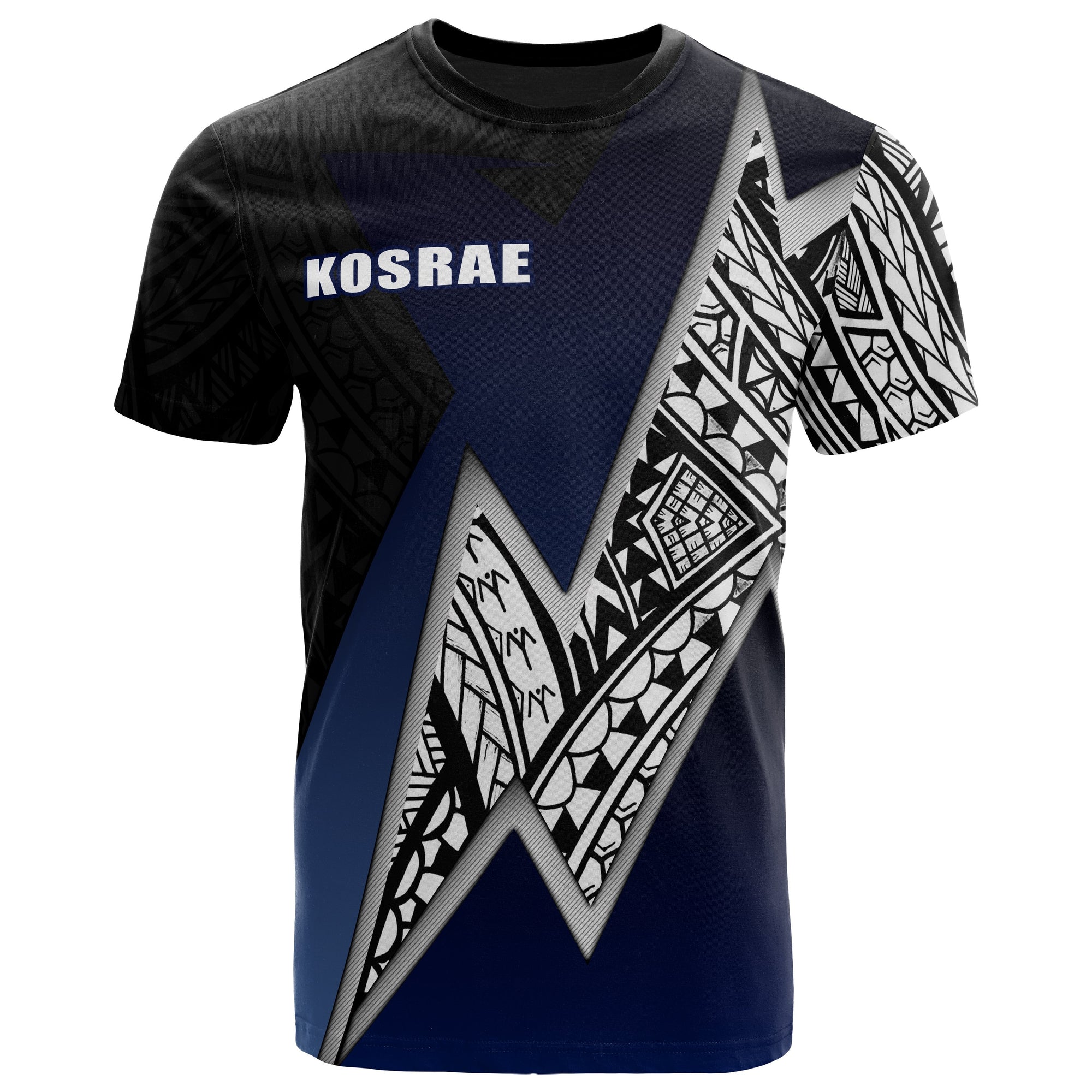 Kosrae Micronesian T Shirt White Lighting Piece Unisex BLACK - Polynesian Pride