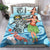 Nauru Bedding Set - Polynesian Girls With Shark Blue - Polynesian Pride