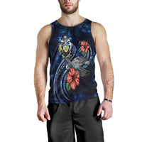 Solomon Islands Polynesian Men Tank Top - Blue Turtle Hibiscus - Polynesian Pride