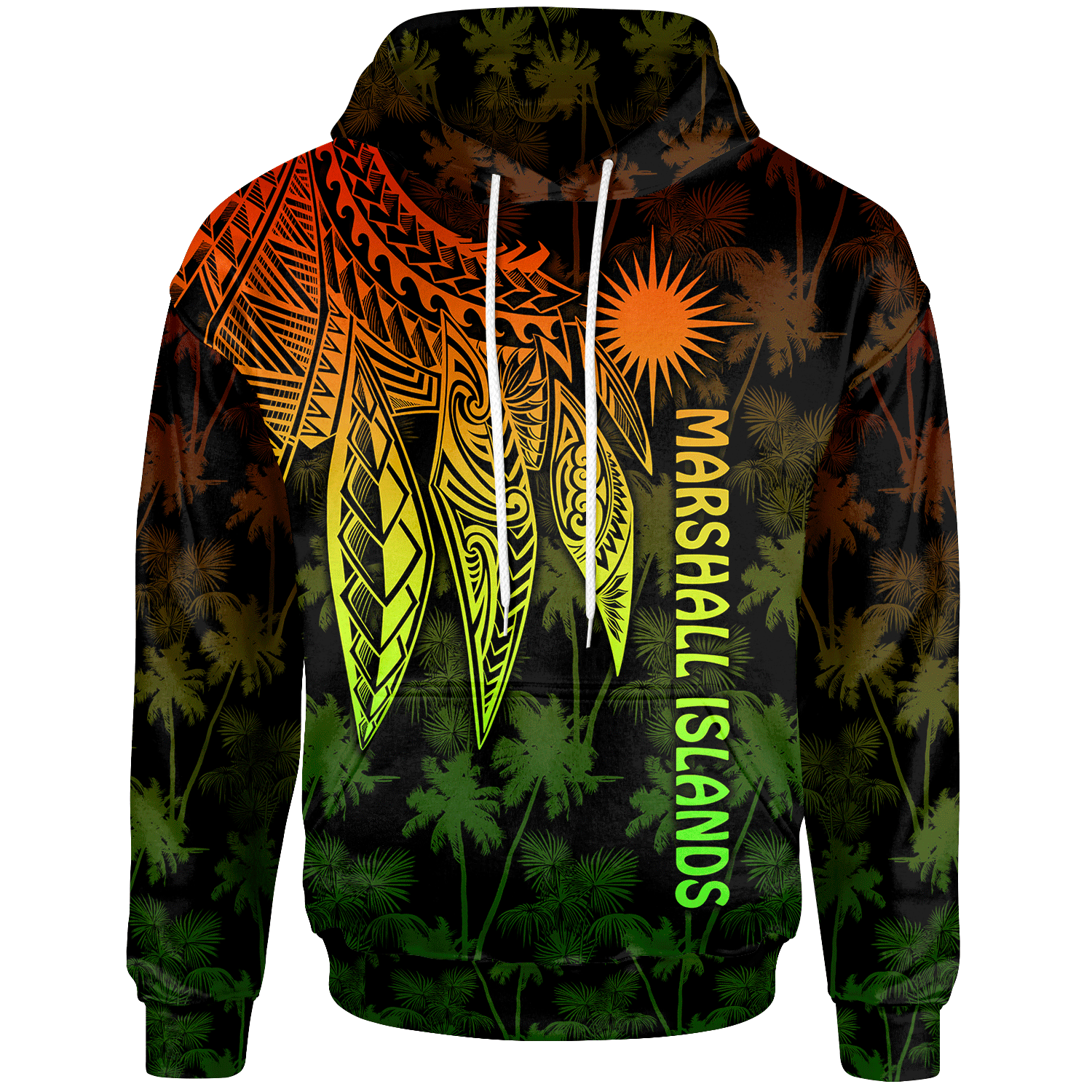 Marshall Islands Hoodie Polynesian Wings (Reggae) Unisex Reggae - Polynesian Pride