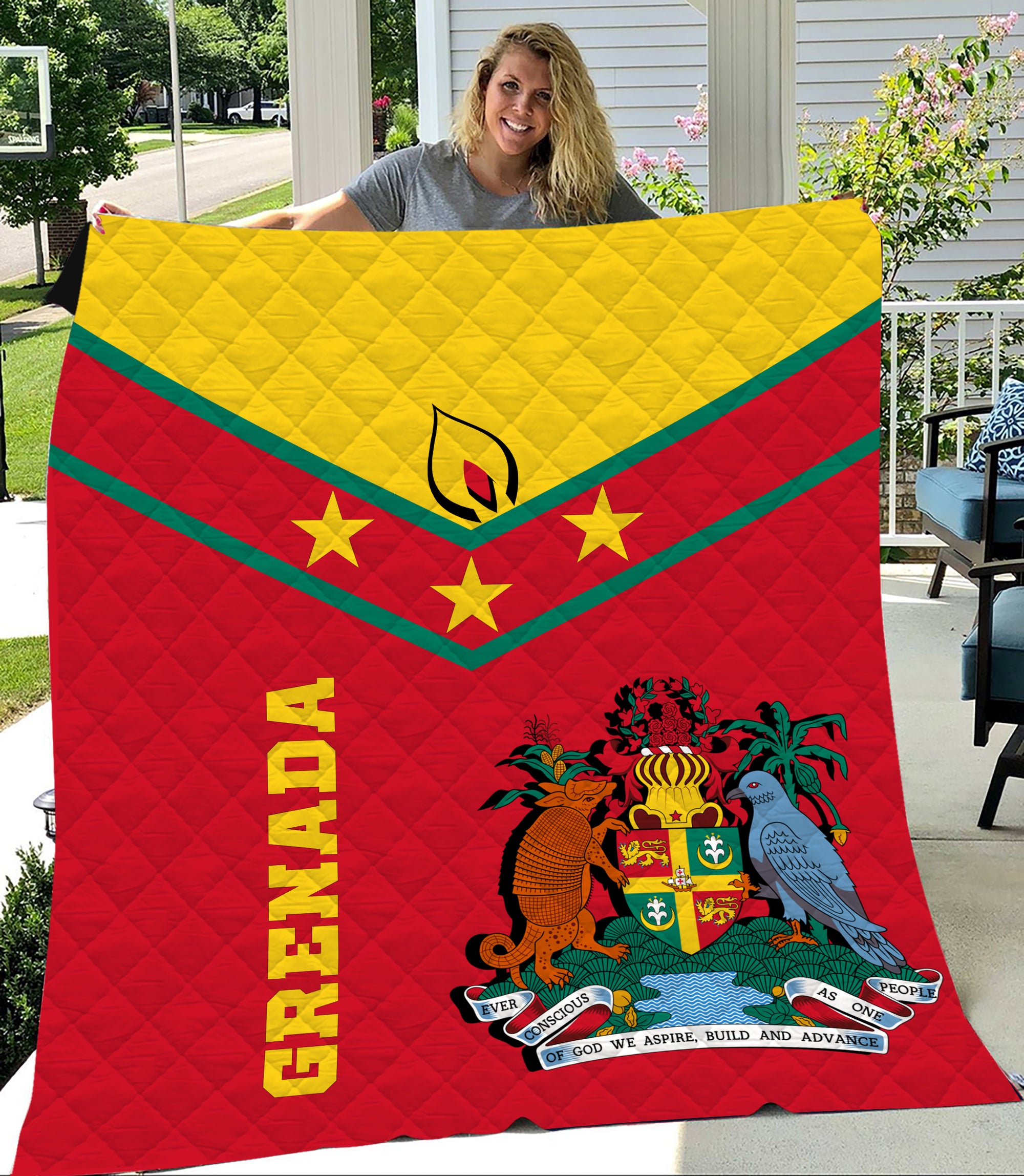 Grenada Quilt - Proud Grenadian - LT12 Red - Polynesian Pride