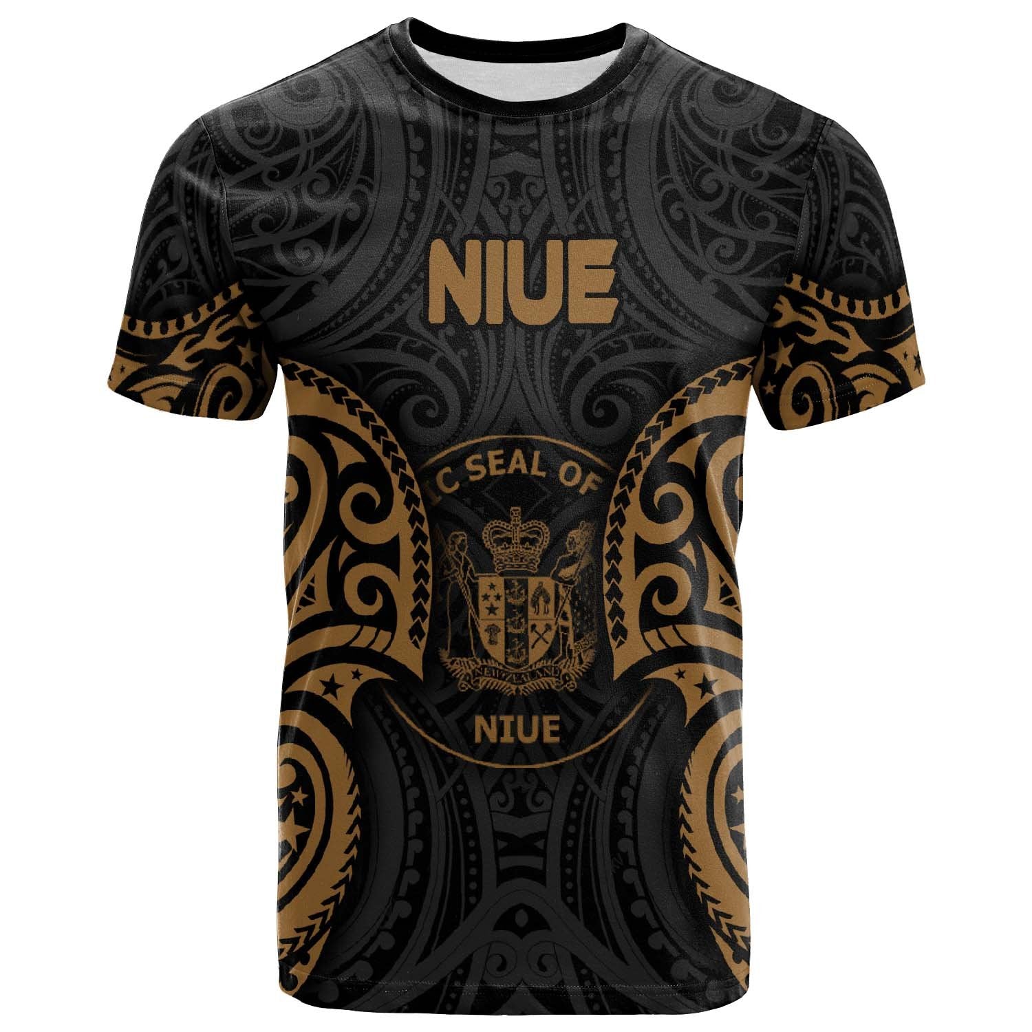 Niue Polynesian T Shirt Niue Spirit Gold Unisex Gold - Polynesian Pride