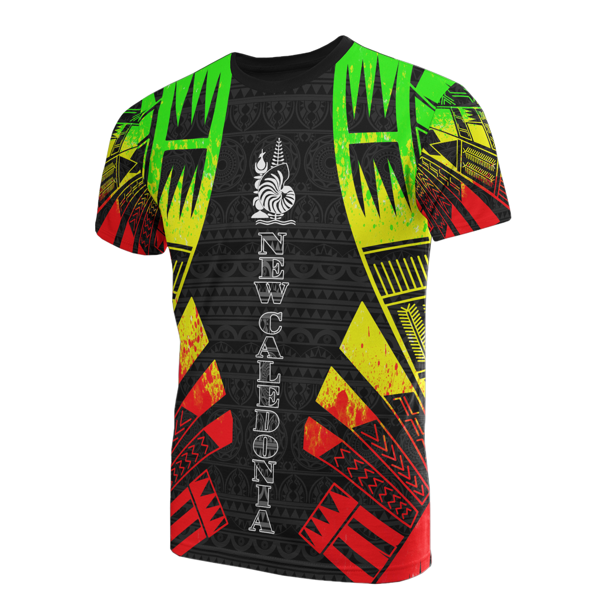 New Caledonia T Shirt New Caledonia Coat Of Arms Polynesian Tattoo Reggae Style Unisex Reggae - Polynesian Pride