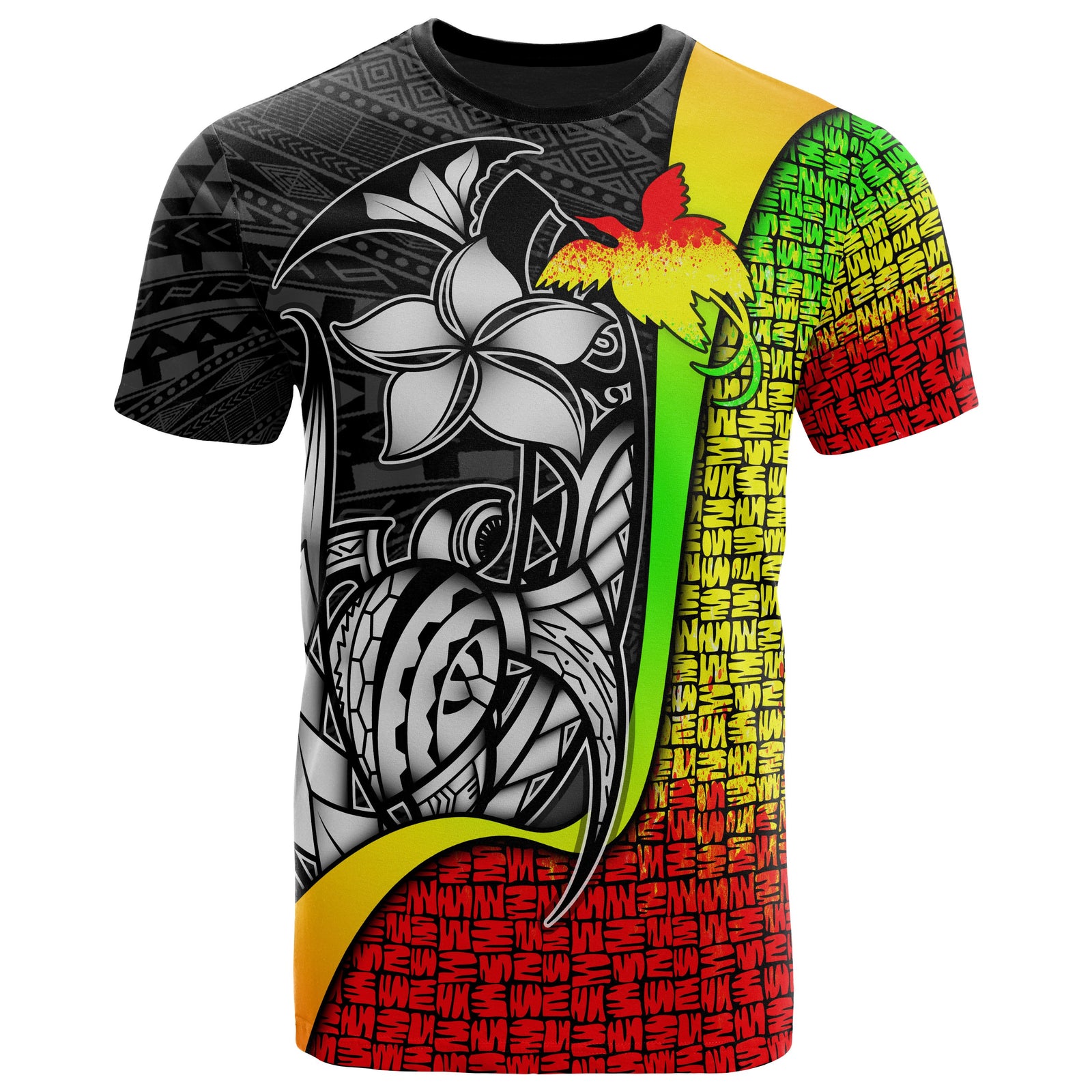 Papua New Guinea Polynesian T Shirt Reggae Turtle with Hook Unisex Reggae - Polynesian Pride