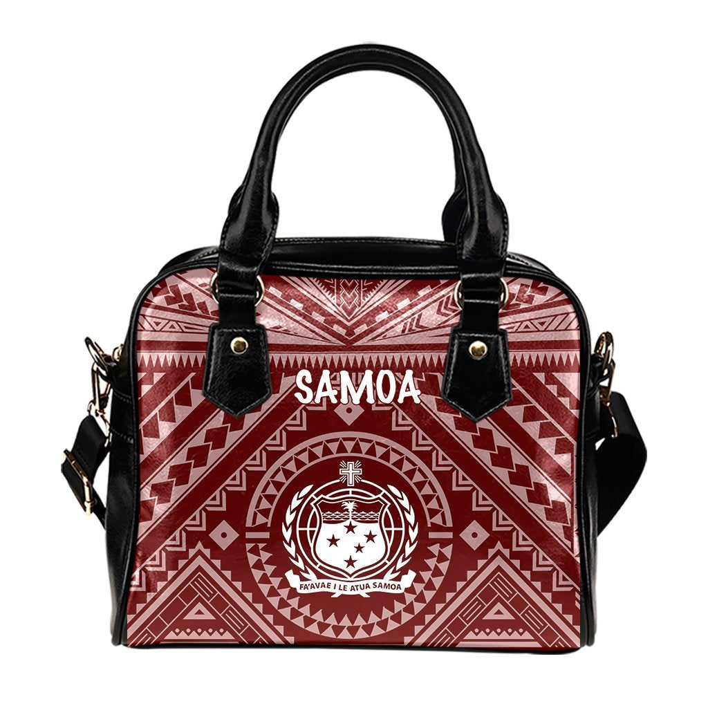 Samoa Shoulder Handbag - Samoa Seal In Polynesian Tattoo Style (Red) One Size Red - Polynesian Pride