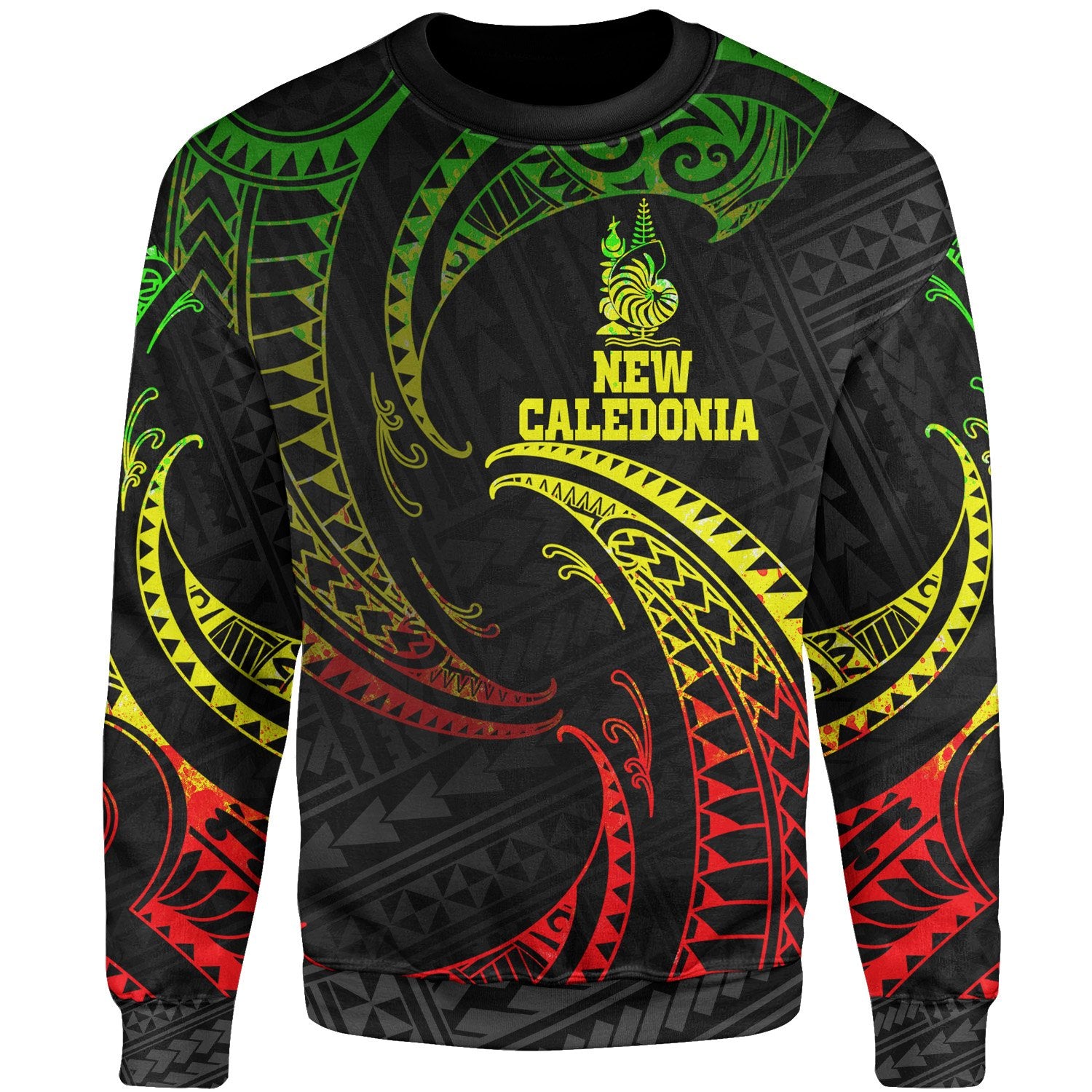 New Caledonia Polynesian Sweater - Reggae Tribal Wave Unisex Reggae - Polynesian Pride