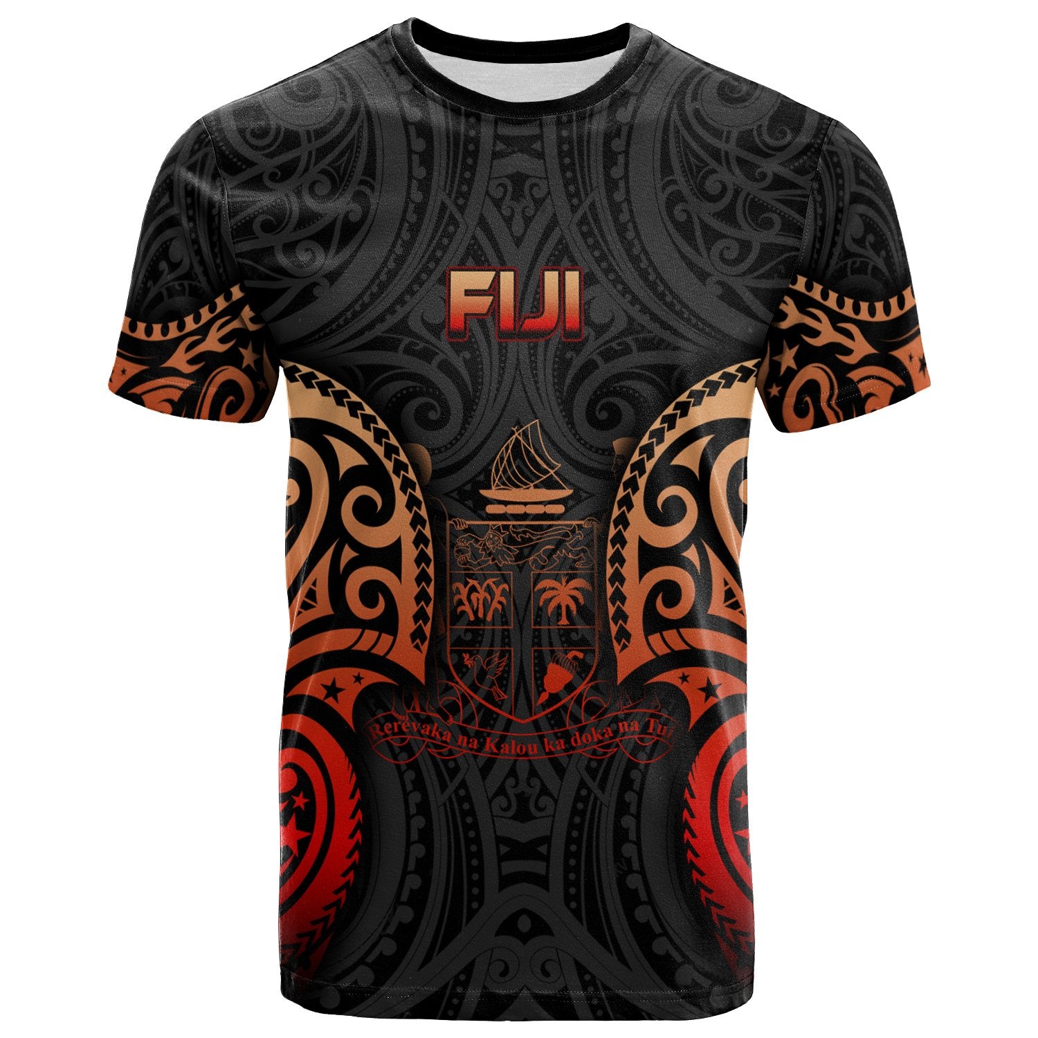 Fiji Polynesian T Shirt Spirit Red Version Unisex Red - Polynesian Pride