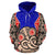 Hei Tiki With Maori Pattern Hoodie Blue Unisex Blue - Polynesian Pride