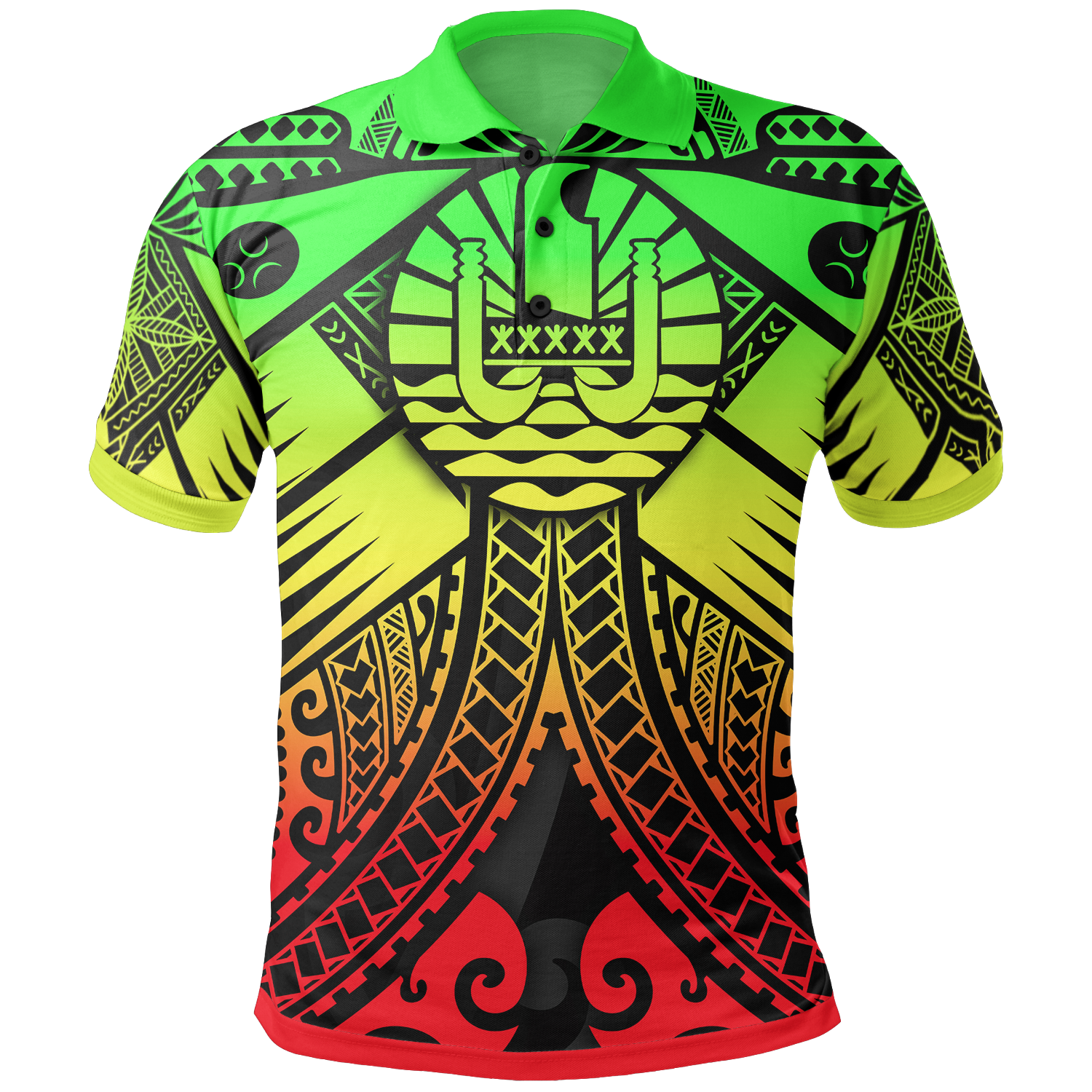 Tahiti Polo Shirt Reggae Seal with Polynesian Tattoo Unisex Reggae - Polynesian Pride