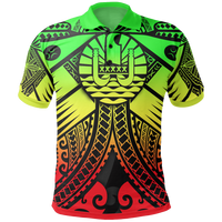Tahiti Polo Shirt Reggae Seal with Polynesian Tattoo Unisex Reggae - Polynesian Pride
