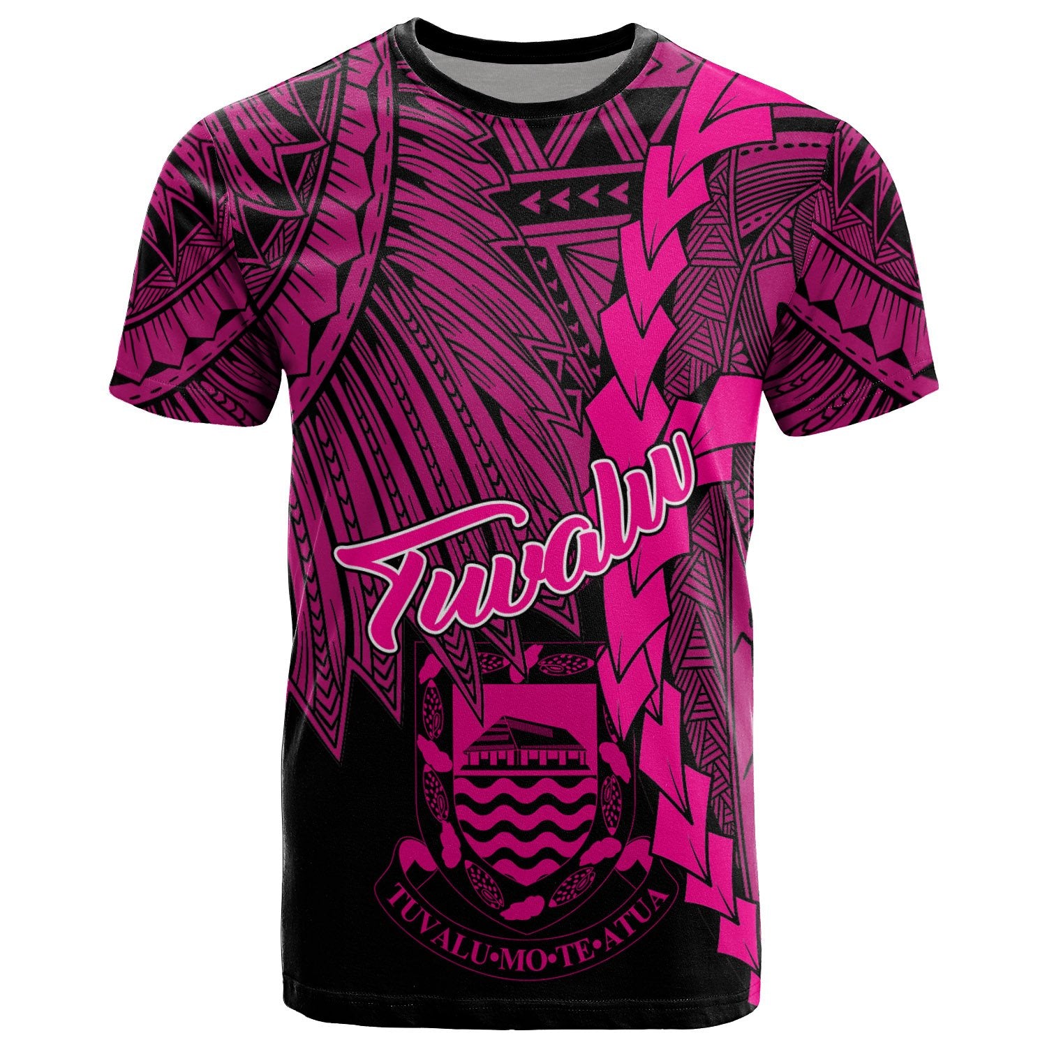 Tuvalu Polynesian T Shirt Tribal Wave Tattoo Pink Unisex Pink - Polynesian Pride