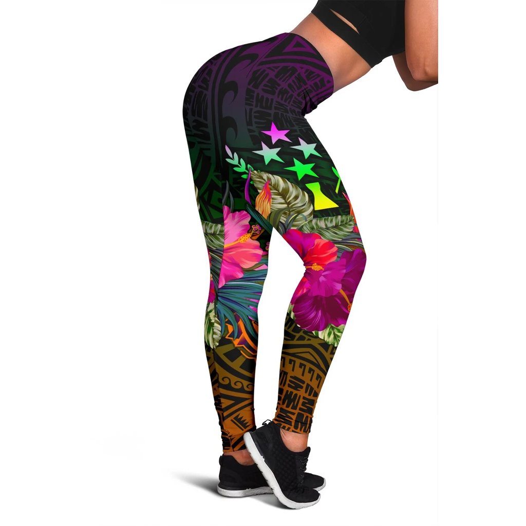 Kosrae Women's Leggings - Summer Hibiscus Reggae - Polynesian Pride