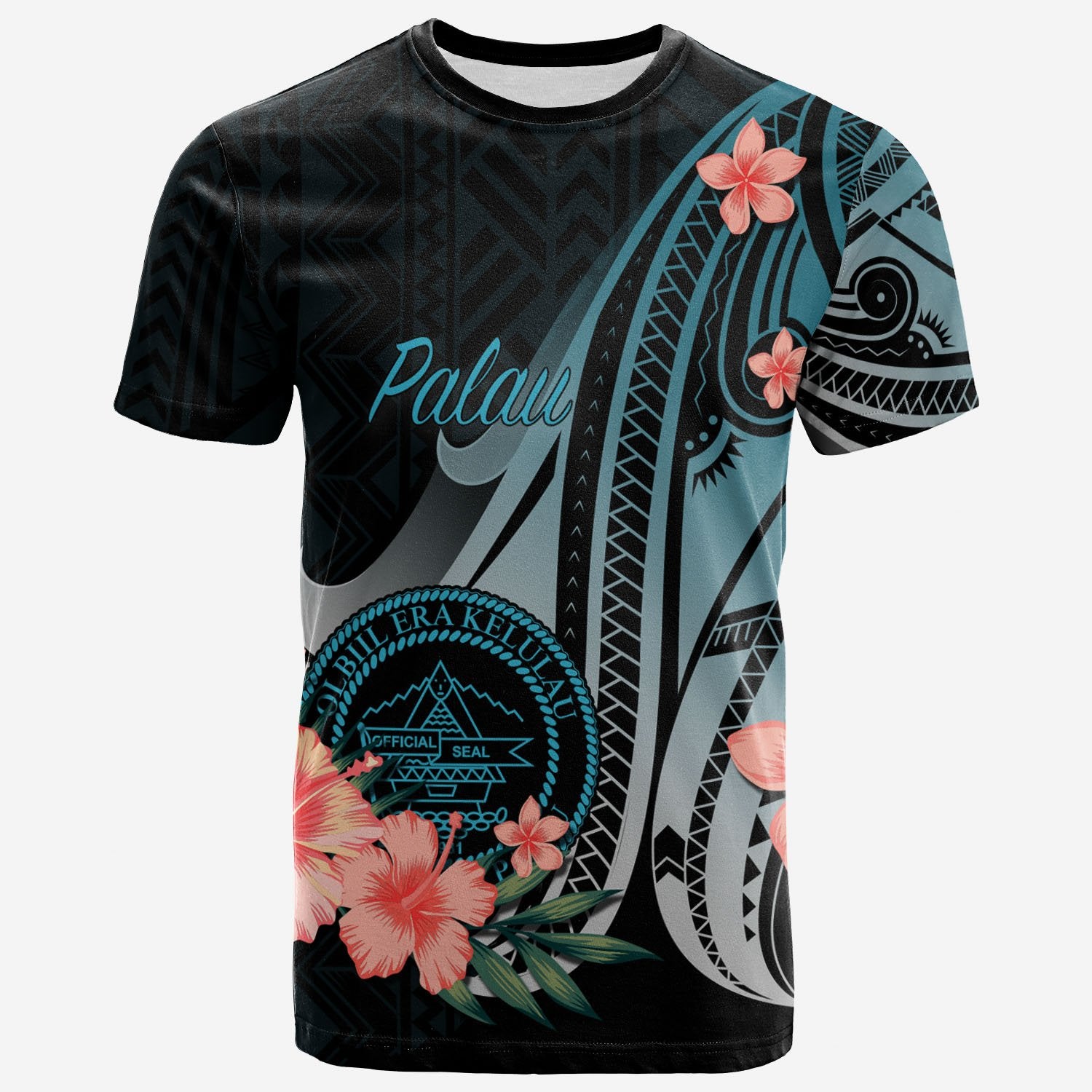 Palau T Shirt Turquoise Polynesian Hibiscus Pattern Style Unisex Art - Polynesian Pride