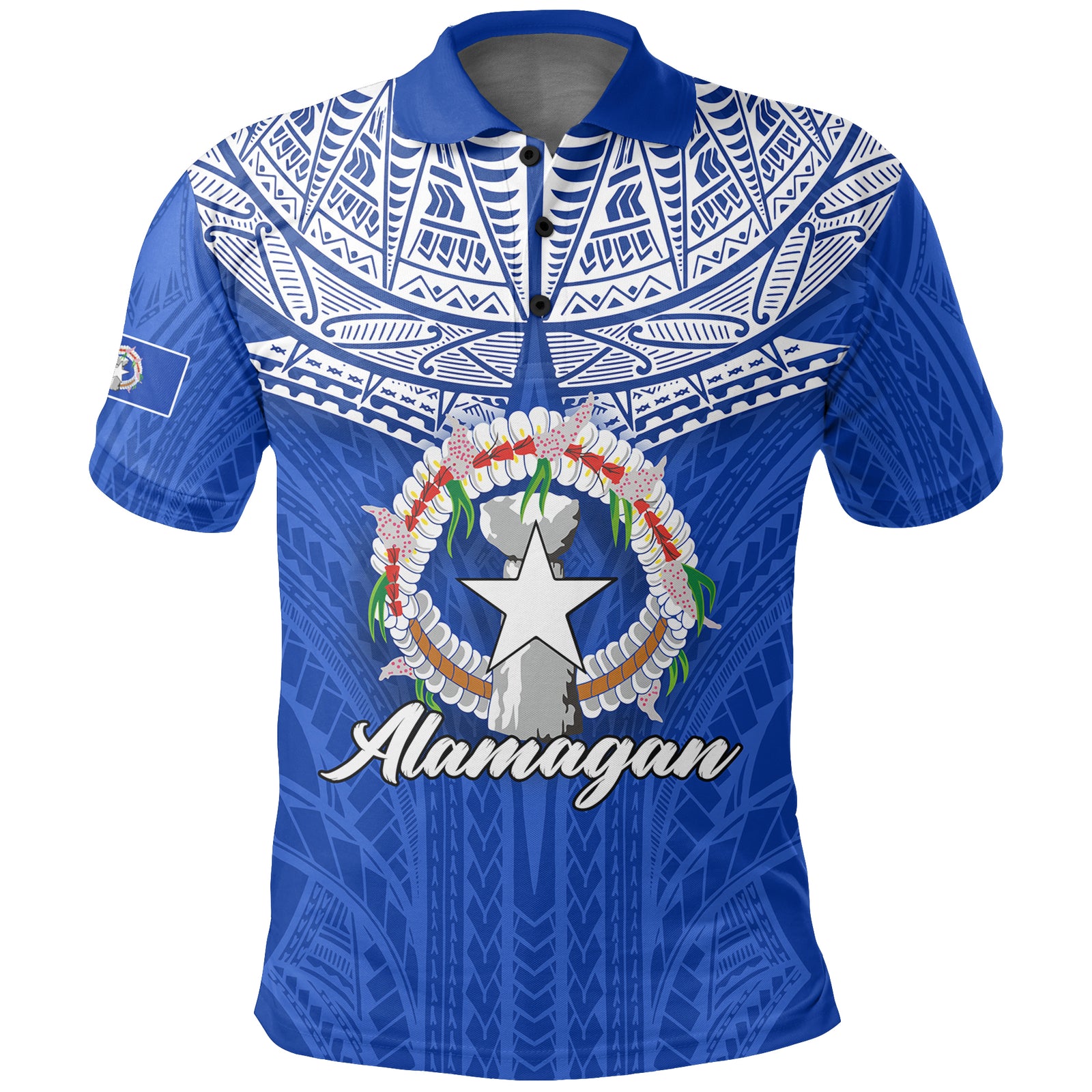 Northern Mariana Islands Alamagan Polo Shirt LT12 Unisex Blue - Polynesian Pride