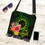 Cook Islands Polynesian Tote Bag - Floral With Seal Flag Color Tote Bag One Size Black - Polynesian Pride