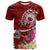 Samoa T Shirt Turtle Plumeria (Red) Unisex Red - Polynesian Pride