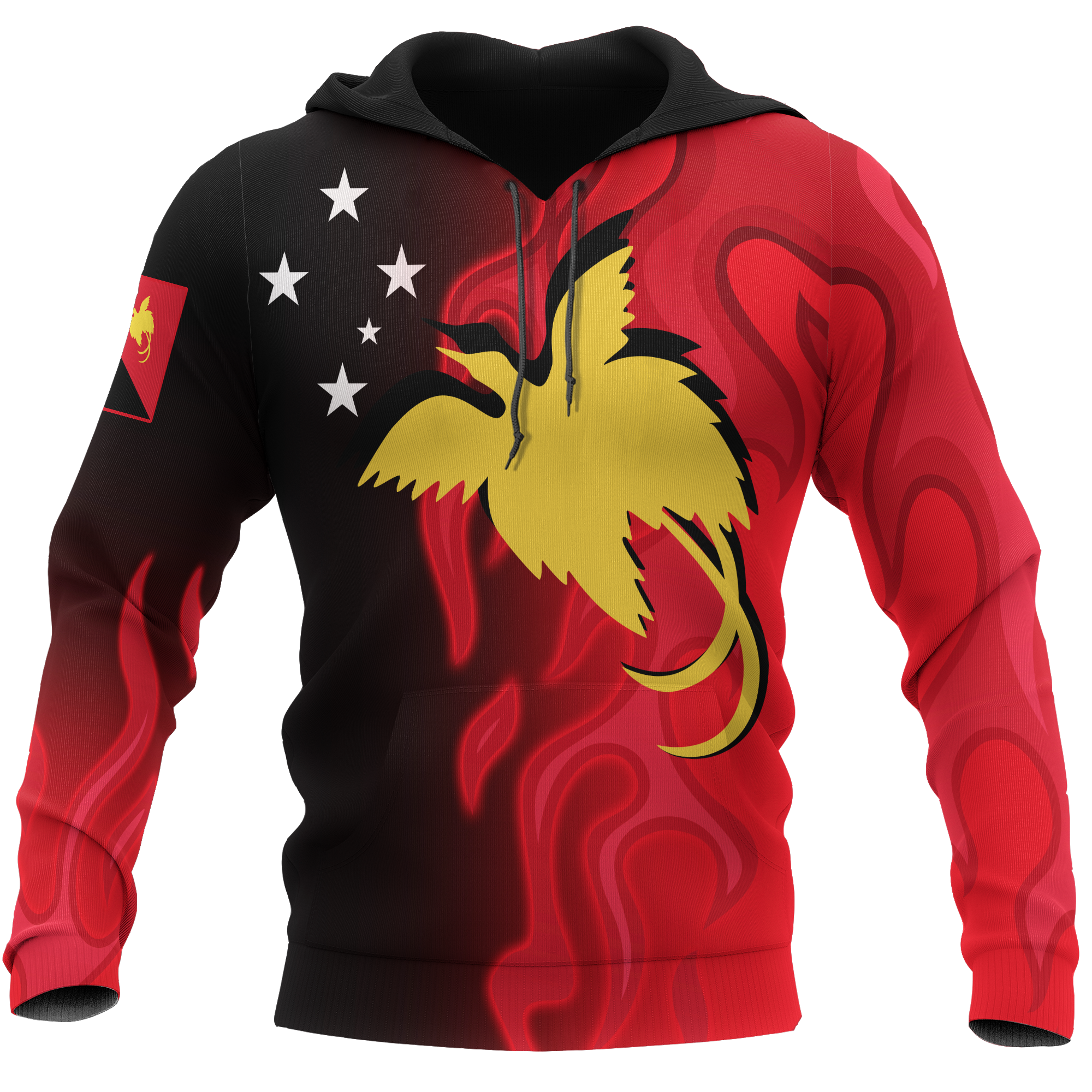Papua New Guinea Hoodie PNG Flame Unisex RED - Polynesian Pride