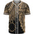 Cook Islands Polynesian Baseball Shirt - Tribal Wave Tattoo Gold Unisex Gold - Polynesian Pride