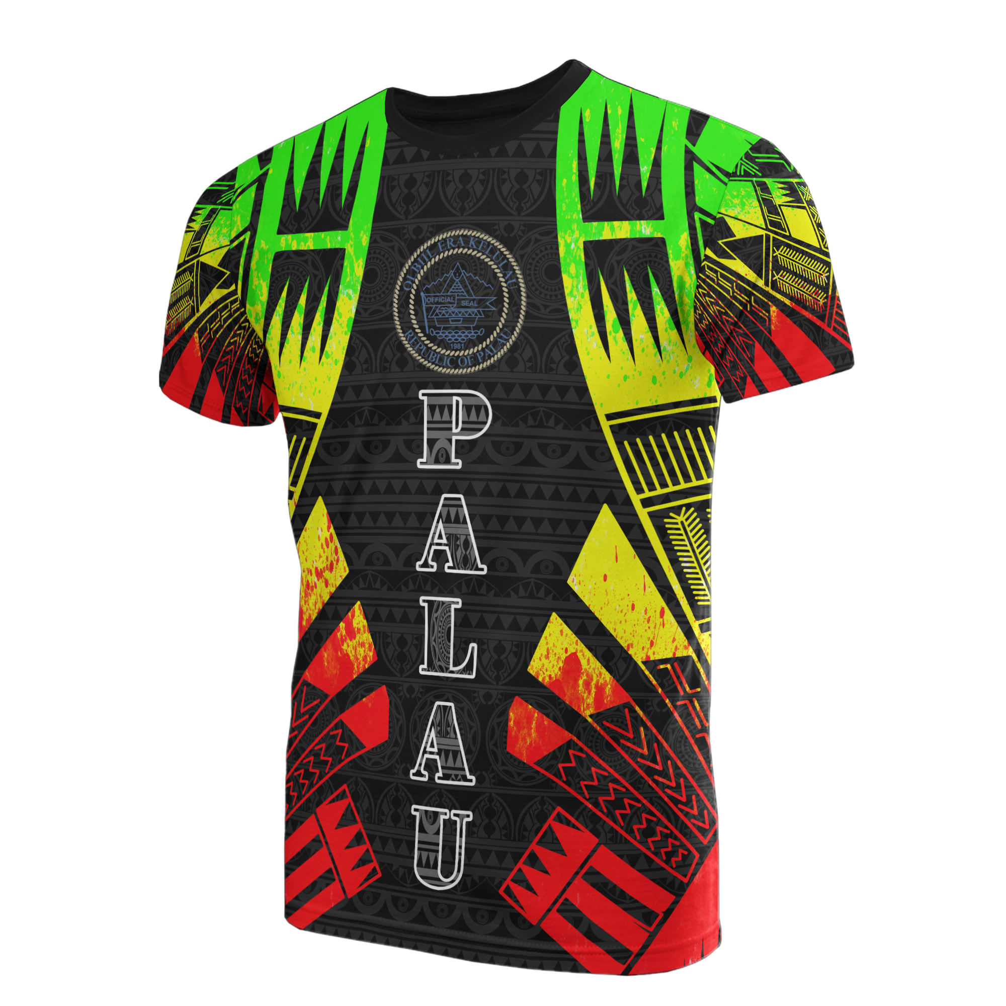 Palau T Shirt Palau Seal Polynesian Tattoo Reggae Style Unisex Reggae - Polynesian Pride