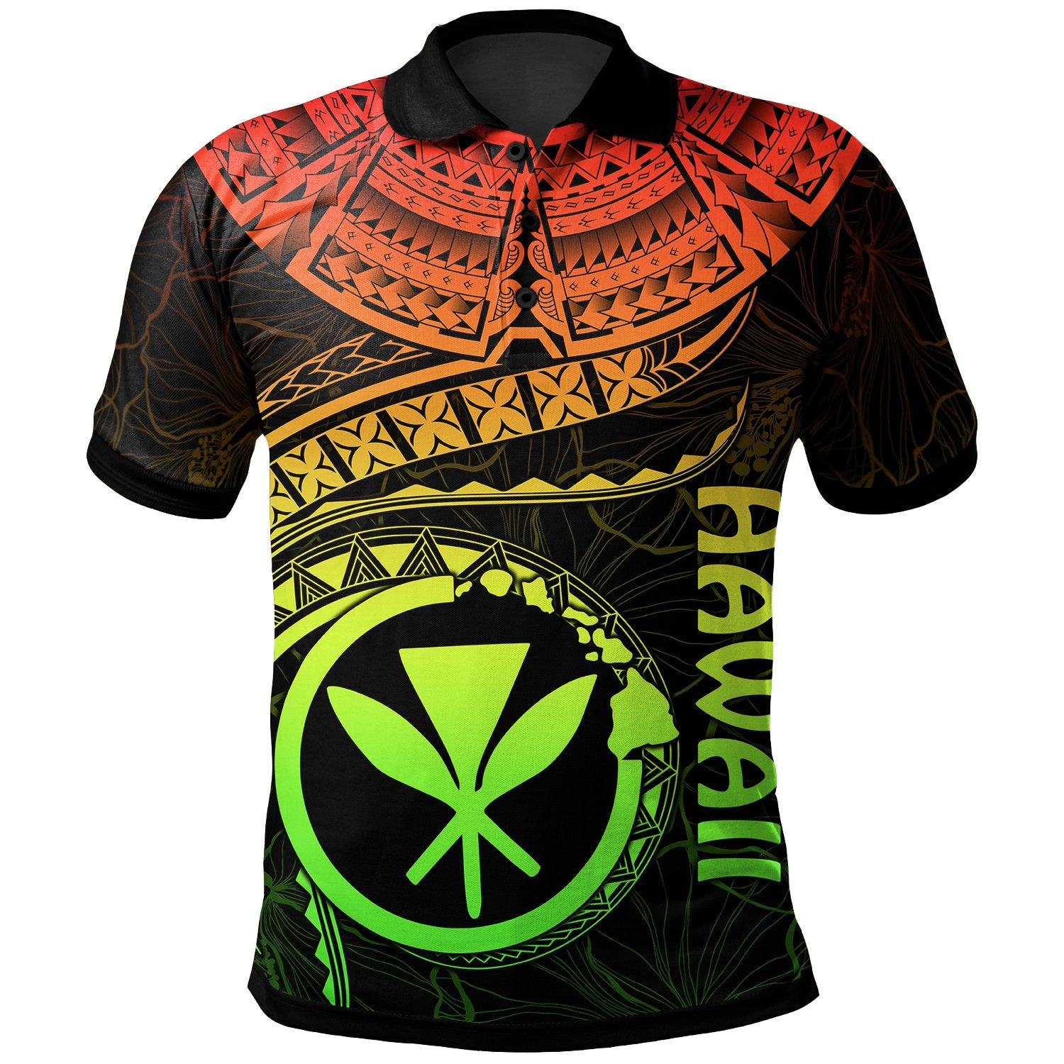 Polynesian Hawaii Kanaka Maoli Polo Shirt Hawaiian Waves (Reggae) Unisex Reggae - Polynesian Pride