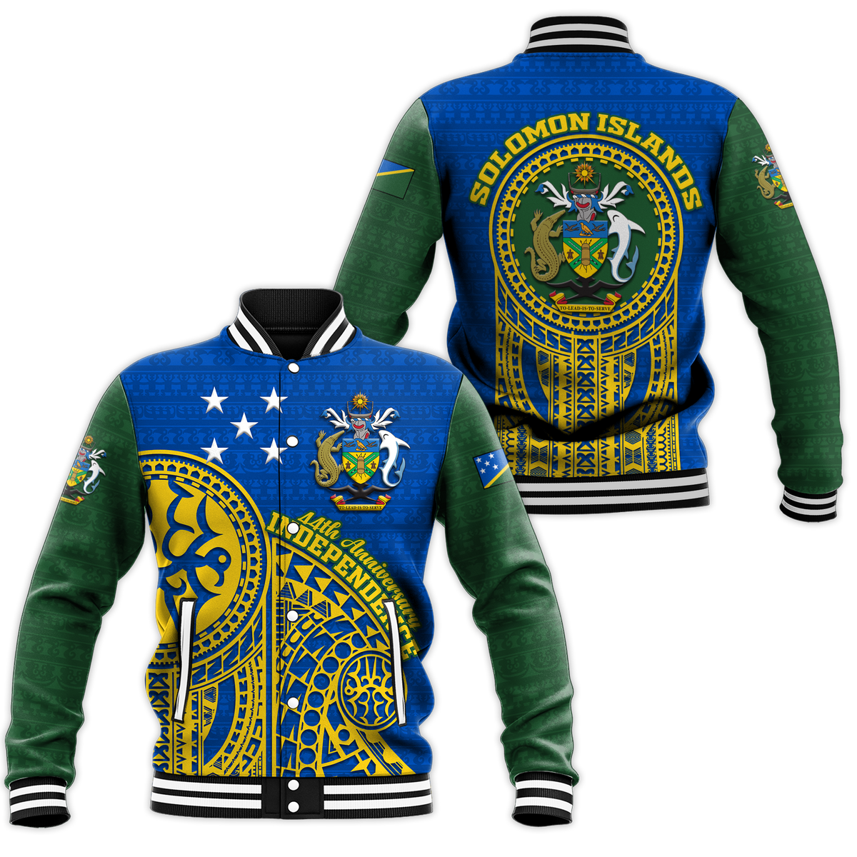 Solomon Islands Independence Anniversary 44th Years Baseball Jacket - LT12 Unisex Blue - Polynesian Pride
