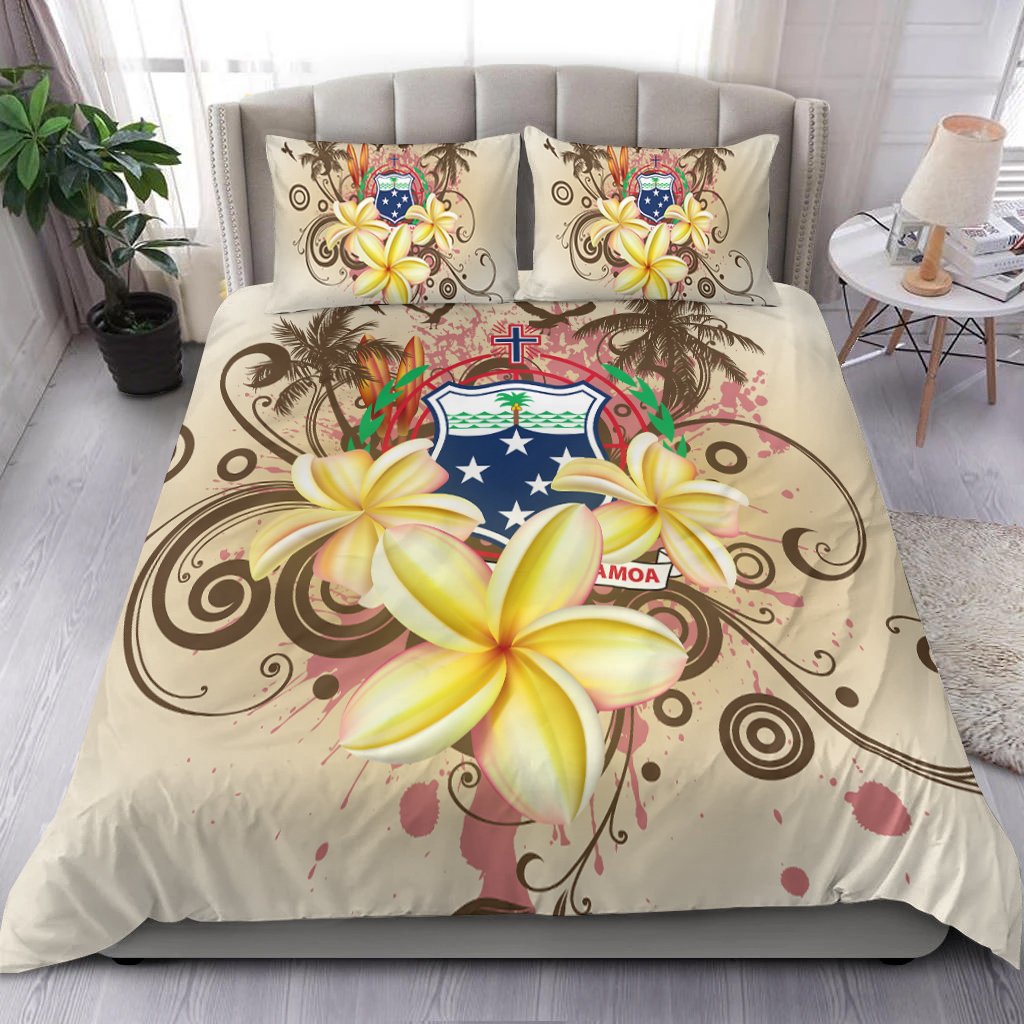 Samoa Polynesian Bedding Set - Summer Tropical White - Polynesian Pride