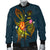 Niue Polynesian Men's Bomber Jacket - Legend of Niue (Blue) - Polynesian Pride