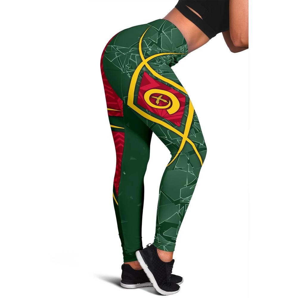 Vanuatu Women's Leggings - Vanuatu Legend Red - Polynesian Pride