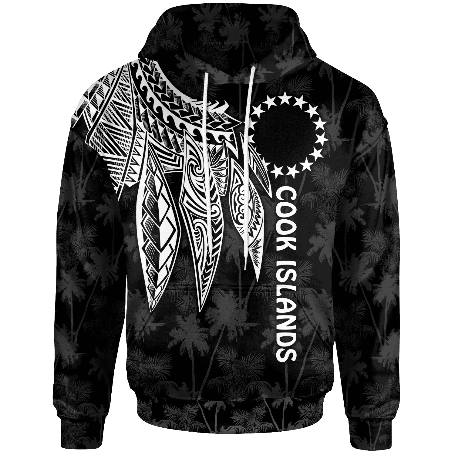 Cook Islands Hoodie Polynesian Wings (White) Unisex White - Polynesian Pride