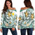 Papua New Guinea Women's Off Shoulder Sweaters - Spring Style Green - Polynesian Pride