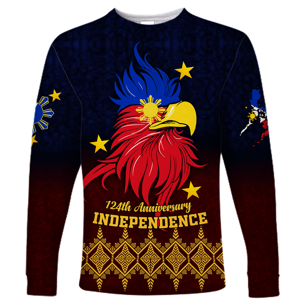 The Philippines Independence Anniversary 124th Years Long Sleeve Shirt - LT12 Unisex Blue - Polynesian Pride
