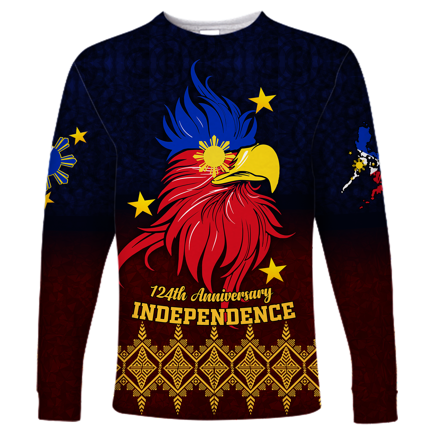 The Philippines Independence Anniversary 124th Years Long Sleeve Shirt - LT12 Unisex Blue - Polynesian Pride