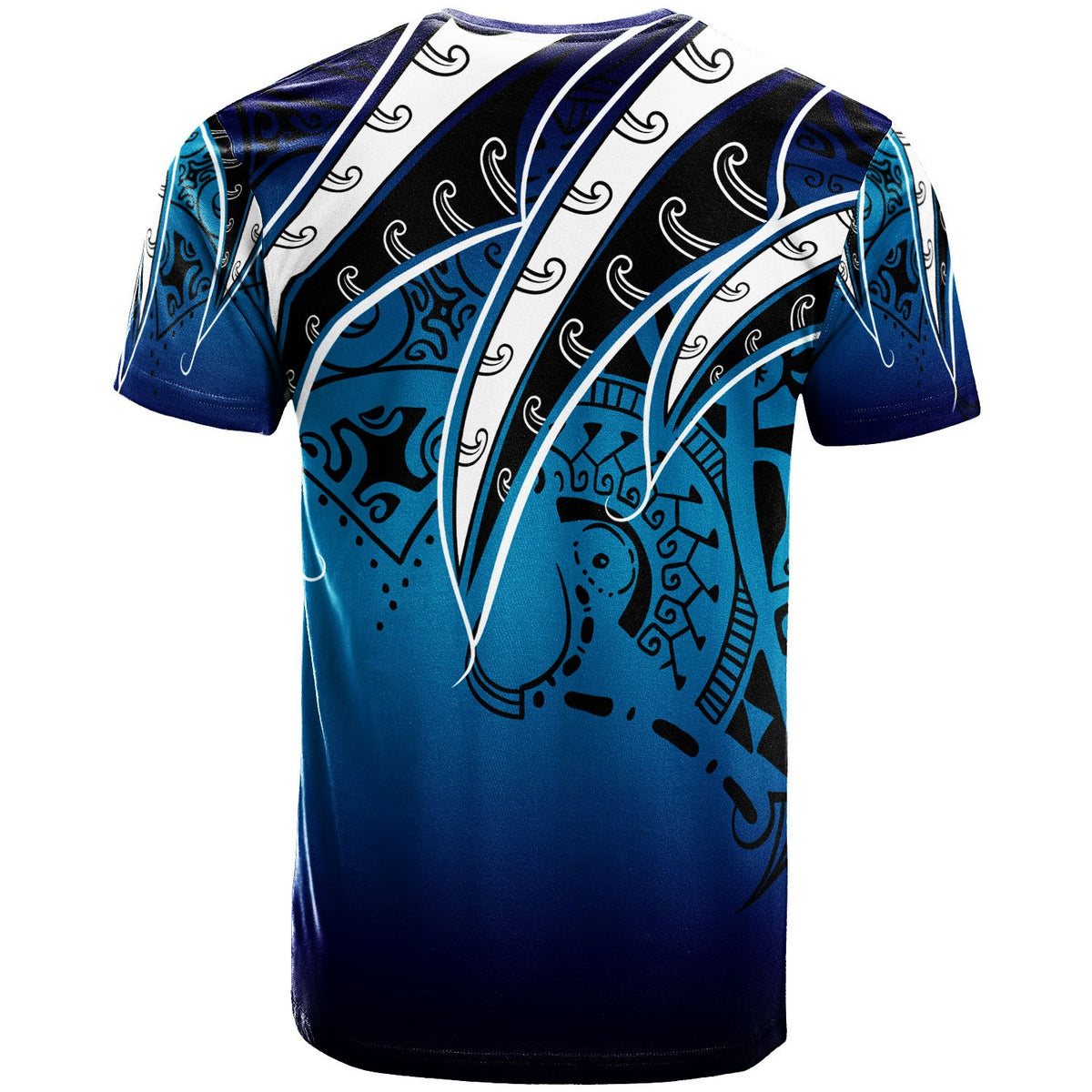 Yap T Shirt Tropical Leaf Blue Gradient Style - Polynesian Pride