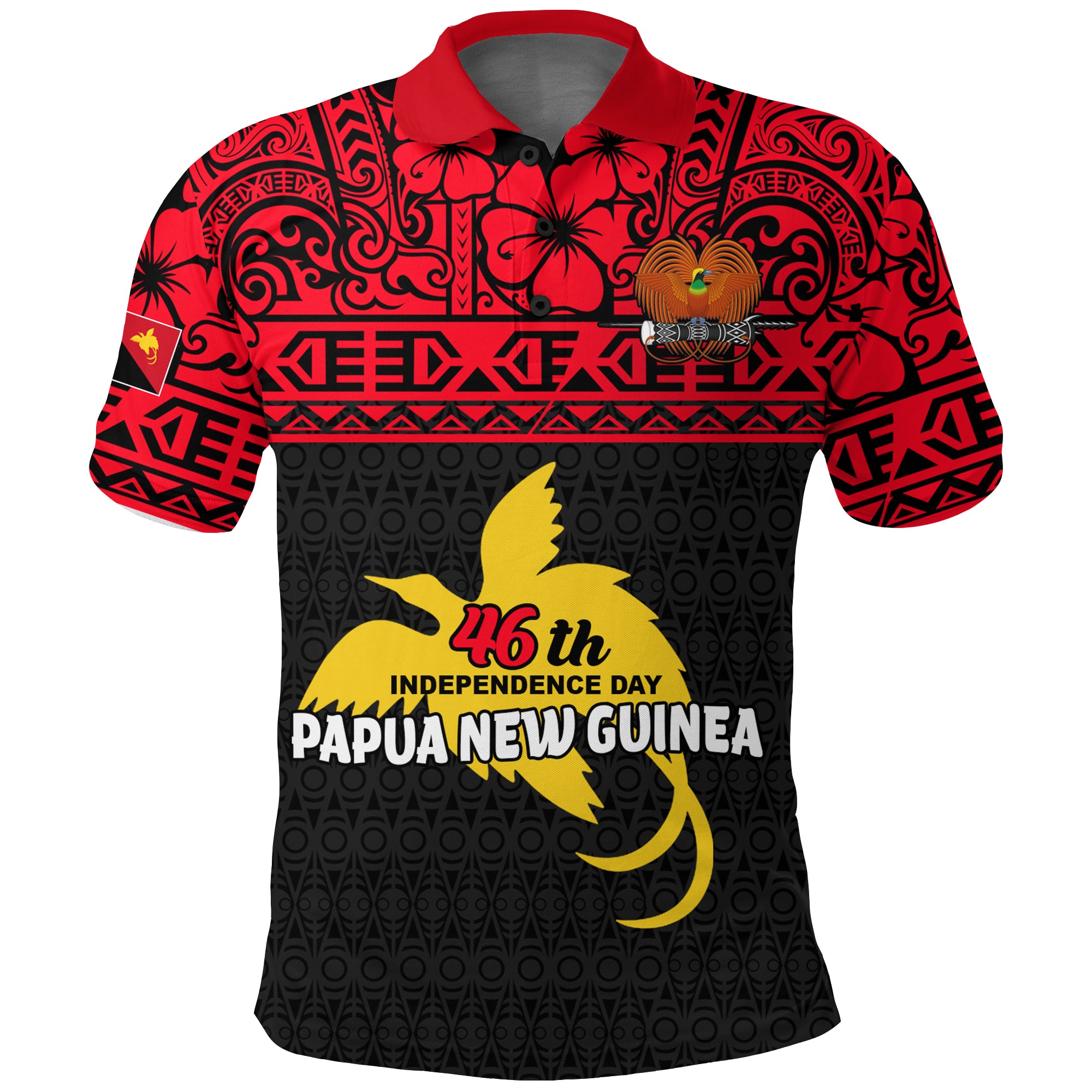 Custom Papua New Guinea Independence Day Polo Shirt LT12 Unisex Red - Polynesian Pride