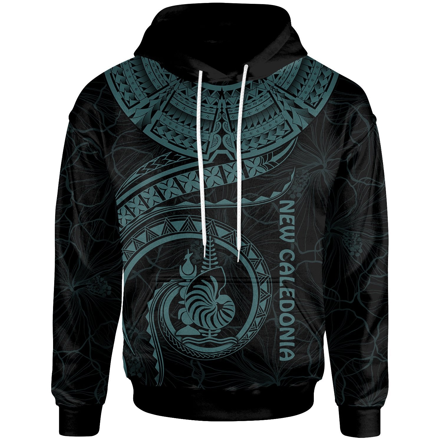 New Caledonia Polynesian Hoodie New Caledonia Waves (Turquoise) Unisex Turquoise - Polynesian Pride