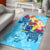 Cook Islands Area Rug - Custom Personalised Tropical Style Blue - Polynesian Pride